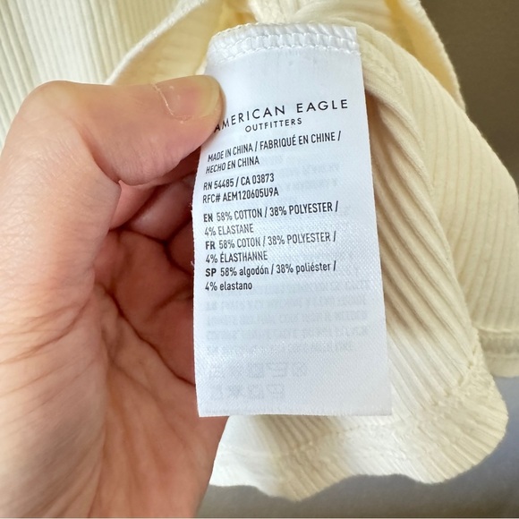 NWT American Eagle Outfitters Collared Winter White Knit Mini Dress Size L - Picture 7 of 8